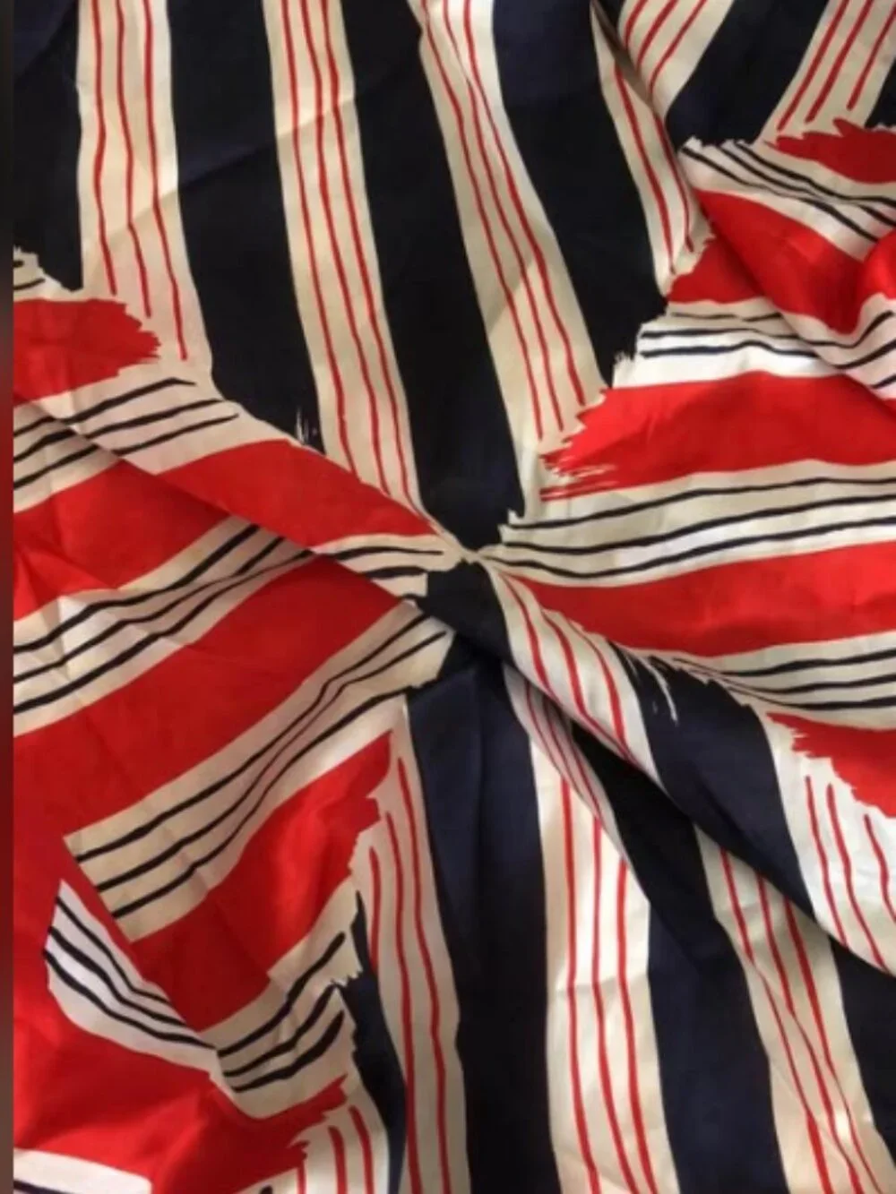 Vintage Vera Neumann Silk Scarf Red White Blue